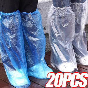 ผ้าคลุมรองเท้าฝนกันลื่นแบบใช้แล้วทิ้งกันน้ำได้20ชิ้นสำหรับกิจกรรมกลางแจ้ง