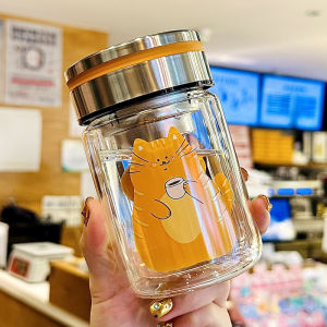 Double Layer High Borosilicate Glass Tea Water Separation Tea Brewing Cup for Women New 2025 Heat Resistant Water Cup