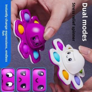 Antistress Push Bubbles Fidget Spinner for Kids and Adults Face-Changing Sensory Toy for Autistic Children Anxiety Relief Gifts