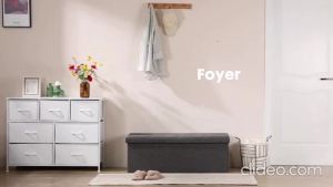[FABRIC] Foldable Storage Ottoman Bench For Living Room Bedroom Entryway