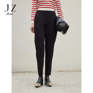 JZ Simple Casual OL Style Cone Pants Womens Autumn 2024 Model JWEQ11108 Long Pants Polyester Fiber Harem Pants