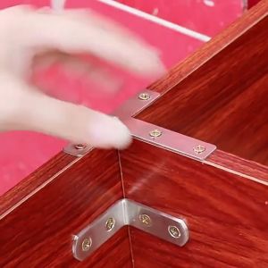 2PCS Stainless Steel Straight Flat Corner Brace Bracket Mending Repair Plates Furniture Repair Joining Fixing Bracket Connector