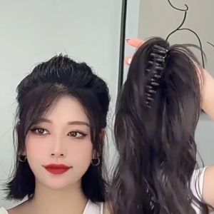 Búi đuôi sóng nước B37 💖FREESHIP💖 búi tóc giả xoăn sóng nước tóc giả đuôi sóng nước búi tóc giả nữ