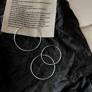 Doudou 925 Sterling Silver Needle Large Earrings High Profile Retro Big Ring Ear Ring European and American Big Circle Chic Ear Stud Female