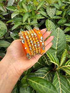 Premium Silk Thread Bangles orange yellow with hint of pink/ Deepawali gifts/ Pooja gifts/ return gifts/ return favours / Diwali gifts / Indian bangles/ return gifts/ Pooja gifts