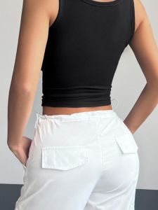 Temperament Slim Square Collar Solid Color Camisole Vest Sling