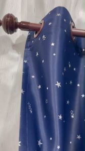 ผ้าม่านหน้าต่าง ประตู ตาไก่สำเร็จรูป กันแสง 85-90% คุณภาพพรีเมี่ยม ลายดาว  มี5สี สินค้าพร้อมส่ง