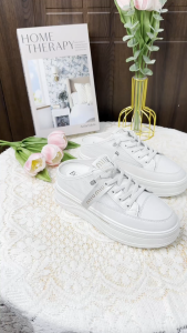 Giày Sục Nữ Giày Thể Thao Nữ Đế Cao Lưới Thoáng Khí Mùa Hè Lisa 7cm Trắng Nhẹ Êm Gọn Chân M85