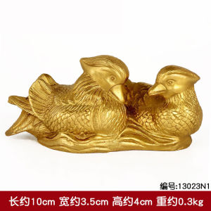 Copper Mandarin Duck Decoration a Pair of Copper Crafts Home Bedroom Good Wishes Wedding Gift Mandarin Ducks Playing in the Water Decorations
