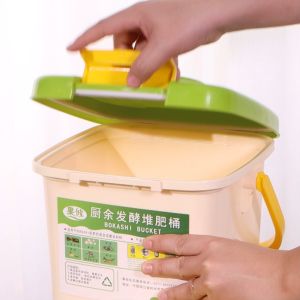 12L Compost Bin Recycle Composter Aerated PP Organic Homemade Trash Can Bucket Kitchen Garden Food Waste Bins
