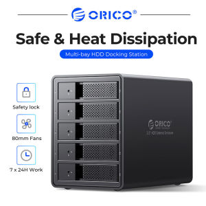 ORICO 95 Series 5 Bay 3.5 USB3.0 HDD Docking Station รองรับ RAID Mode Aluminium พร้อมอะแดปเตอร์จ่ายไฟภายใน150W