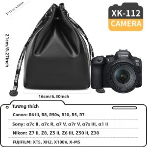 Túi Đựng Máy Ảnh Bằng Da Cừu QISEMIAN Túi Đựng Máy Ảnh Đeo Chéo Bảo Vệ Cho Máy Ảnh Micro-DSLR Có Túi Bên Trong Hộp Đựng Máy Ảnh Bằng Da Di Động
