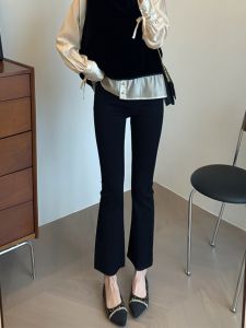 กางเกงทรงหลวมสีดำสำหรับผู้หญิง กางเกงขายาวทรงขาบาน ทรงสลิมฟิต ทรงเอวสูง ทรงเข้ารูป ทรงลำลอง กางเกงขายาวทรงเข้ารูป