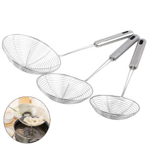Stainless Steel Skimmer Solid Spider Strainer Ladle Stainless Steel Kitchen Utensil Tool French Fries Fish Frying Utensil