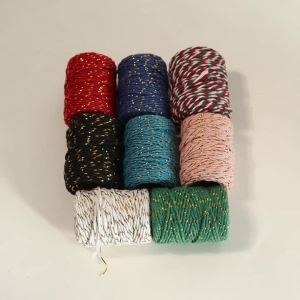 20m/lot Gold Coloful Mixed Cotton Cord Golden Thread Braided Cotton Thread For DIY Woven Crafts Chrismas Gift Wrap Ribbon