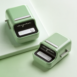 Portable Handheld Small Label Printer Jingchen B21 Thermal Printer Barcode Price Tag Sticker Clothing Jewelry Food Commercial Smart Printer for Home Use
