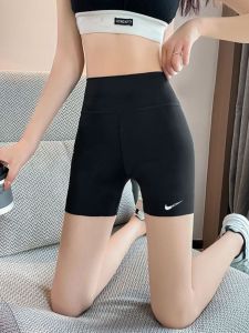 High-Waisted Three-Quarter Length Yoga Pants Womens Summer Slimming Micro-Pressure Cycling Shorts Breathable Safety Pants