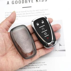 For Chevrolet Cruze Malibu Camaro Blazer Volt Bolt EV Trax Equinox Transparent and Transparent Car Key Fob Cover Pack Accessorie