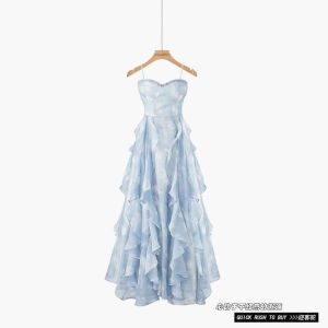 Floral Print Maxi Dress Stylish Versatile Strap Design Princess Style Slimming A-Line Skirt Mid-Length Casual Summer Gown