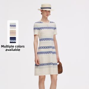 Gloria | Autumn New Flowered Knit Dress