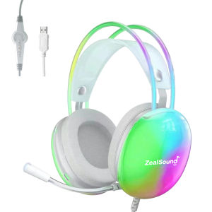 Haomuren | Haomuren RGB USB Gaming Headset For PC Laptop PS4 PS5 Wired Headphones With Mic Bass Surround Over Ear Full Light Earphone S600
