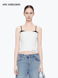 ANN ANDELMAN | Versatile Fitted Knit Vest Blended Leather Sleeveless Top