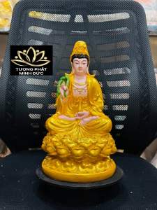 Tượng bồ tát Quan Âm 30cm Màu vàng