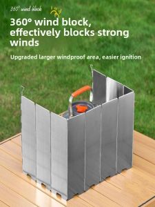 MONLEYTA | Outdoor Camping Windshield Aluminum Alloy Cassette Stove Gas Range Hood Shield Windproof Circle Magnetic Barrier Lightweight