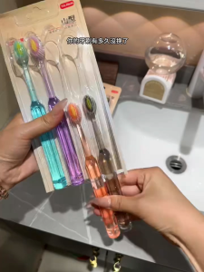 2pcs Crystal Roman Column Toothbrush Set Soft High Density Bristle Adult Comfortable Handle Transparent Design