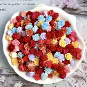 ชาร์มเรซิ่นรูปดอกไม้เรืองแสงหลากสีสัน ตกแต่งเล็บลายดอกกุหลาบหวานๆ สำหรับทำต่างหูและอุปกรณ์ตกแต่งเล็บ DIY