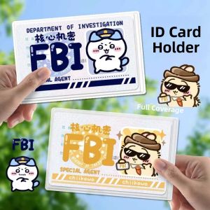 Transparent Protective ID Card Holder Cover Full Protection Small Eight FBI Giyika Student Document Case Business Supplies