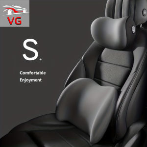 1pc Car Headrest Lumbar/Memory Foam Car Neck Pillow/Lumbar Pillow Car Seat Back Cushion Comfortable Breathable Fabric Design Fits Toyota Camry Corolla Vios Hilux Innova RAV4 Wigo