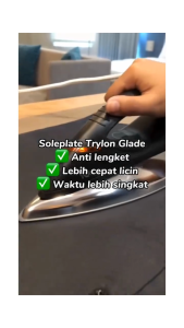 Turbo Setrika Listrik Anti Lengket | Dry Iron Low Watt EHL 3038 Setrikaan Gosokan Baju Tapak Licin