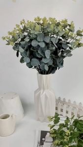 Daun Dollar Cabang 16 Tiruan Artificial / Daun Ekaliptus Rumput / Tanaman Dolar Hias Plastik / Daun Bunga Imitasi Artifisial Import Murah Hiasan Home Dekor Pelaminan