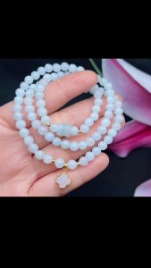 vòng tay nữ dáng chuỗi bạch ngọc jade a tự nhiên mix đồng điếu bạch ngọc charm cỏ 4 lá bọc vàng tây và charm bi vàng tây vòng tay đá phong thuỷtrang sức thiết kế đủ hoá đơn thẻ bảo hành