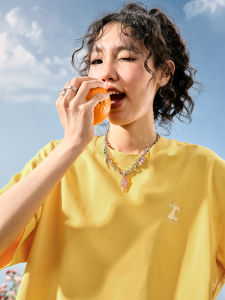 Vintage Apple Embroidered Loose T-Shirt