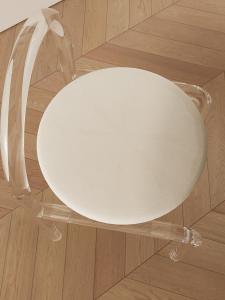 Elastic Chair Cover Universal Makeup Stool Cover Semi Wrap round Arc Shape Modern Simple Style Home Polyester Fabric