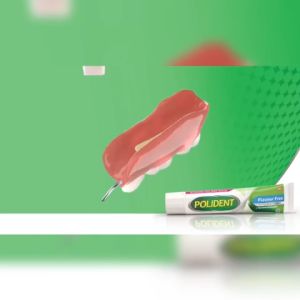 Polident Perekat Gigi Tiruan Fresh Mint 2x60g [TWINPACK]