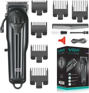 VGR V-282 Salon Series Professional Digital Display Cordless Hair Clipper Electric Hair Cutter Kit Wireless Hair Grooming Trimmers Set Rechargeable Li-ion Battery 2000mAh 200 minutes