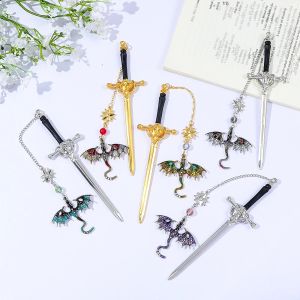 Dấu Trang Hình Rồng Gothic Cổ Điển Cánh Thứ Tư Hợp Kim Hình Học Dùng Làm Quà Tặng Trang Trí Trường Học