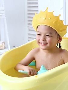 BUYBUYTECH COD หมวกอาบน้ำเด็ก หมวกสระผมเด็ก กันน้ำ กันแชมพูเข้าตา ปรับขนาดได้