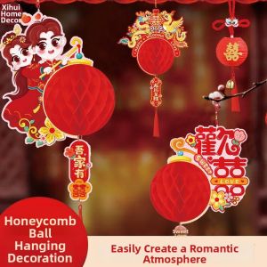 Wedding Decorative Lanterns Honeycomb Balls Paper Flowers for Wall Decoration