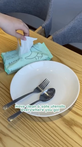 Cloversoft Loves  Limited Edition Colours Unbleached Bamboo Antibacterial Wet Wipes [15sheets]