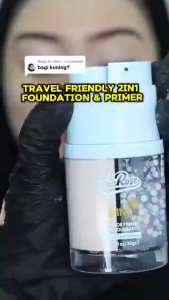 2 in 1 Era Rose Foundation + Primer Kemasan semulajadi liputan penuh Anti crack Mesra Wuduk SPF 30