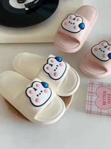 Dép Mang Trong Nhà Hình Mặt Màu Pastel Dễ Thương Dép Đúc Nguyên Khối Ngăn Thấm Nước Mang Êm Chân
