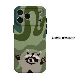 Cartoon Raccoon Abstract Print Phone Case for iPhone 18 17 16 15 14 13 12 11 Air Pro Max Plus Double-layer Cover