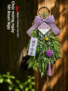 ETY | Handmade Dried Wormwood Door Decoration for Festive Ambiance
