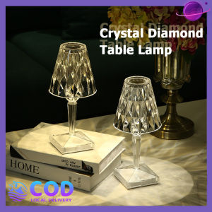 Diamond Crystal Table Lamp 3 Color LED Touch Sensor Remote Control USB Dimmable Rechargebale Night Light