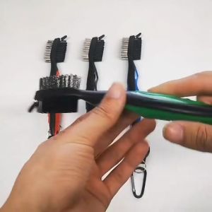 Golf Cleaning Brush for Club with Carabiner Groove Sharpener Cleaner Multi Style Golf Club Brush 1pc Double-sided Cleaning PP Wool Stainless Steel Wool Cleaner Portable Hook Golf Accessories