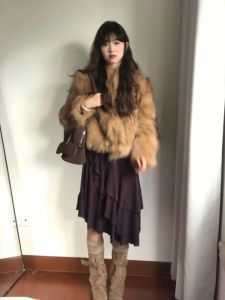 CHANGTONG | Vintage Stylish Fur Coat Fox Fur